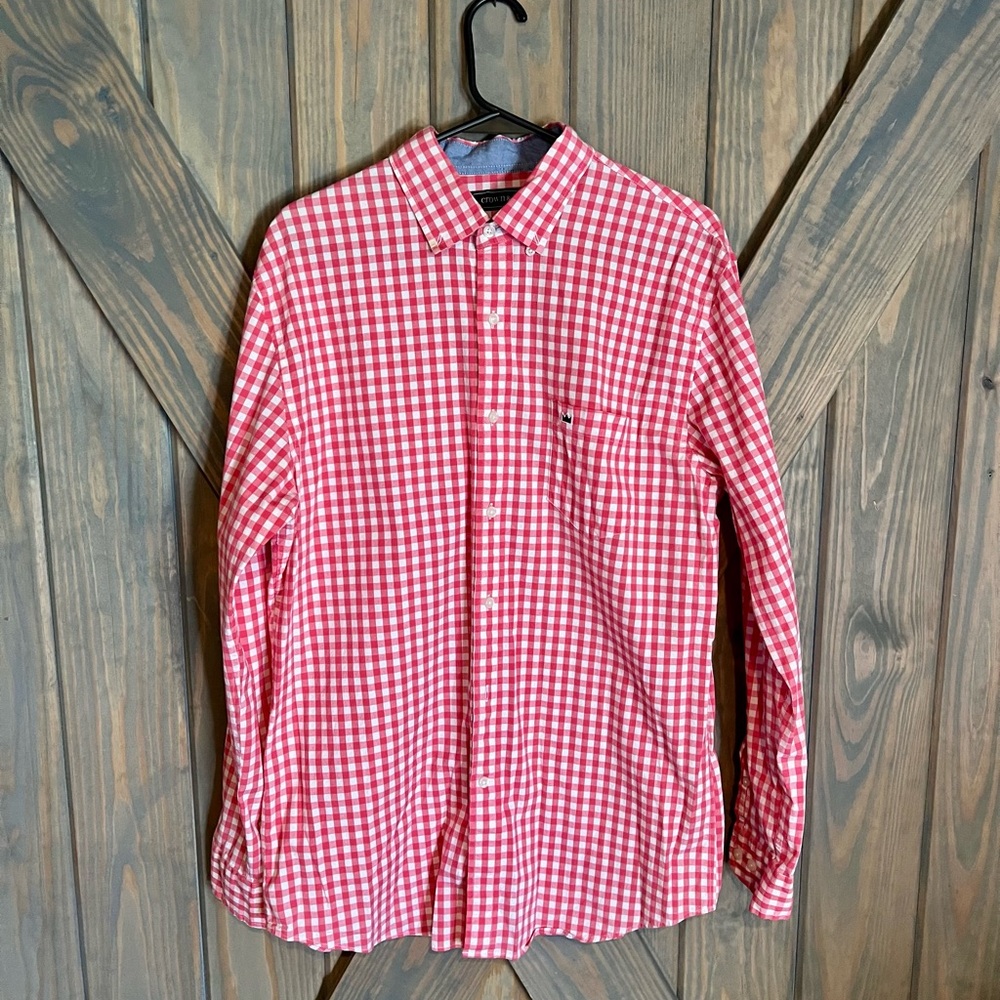 Crown & Ivy watermelon Gingham Men's Shirt